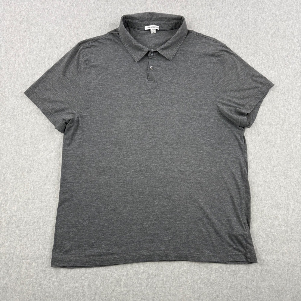 James Perse Polo Shirt Mens 4 XL Gray Short Sleeve Cotton Blend Made In USA